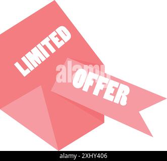 Pink and red arrows with limited text Stock Vector