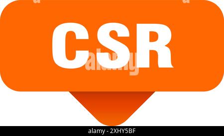 csr sticker. csr sign on transparent background. rectangular button Stock Vector