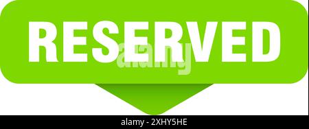 reserved sticker. reserved sign on transparent background. rectangular button Stock Vector