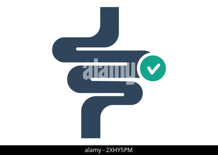 Gut icon. icon related to digestive system. solid icon style. gut health elements vector illustration Stock Vector