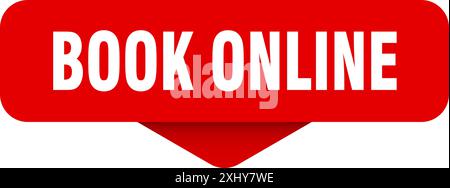 book online sticker. book online sign on transparent background. rectangular button Stock Vector