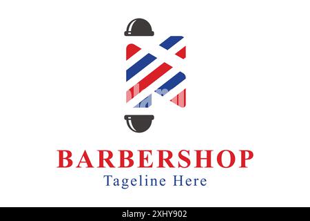 Barbershop logo. abstract logo letter N with barber lamp. initials letter logo concept. creative logo professional. simple design editable Stock Vector