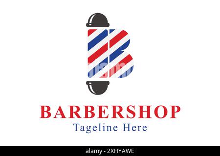 Barbershop logo. abstract logo letter B with barber lamp. initials letter logo concept. creative logo professional. simple design editable Stock Vector