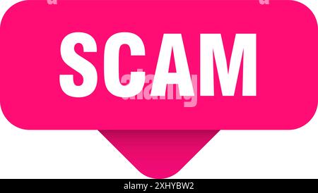 scam sticker. scam sign on transparent background. rectangular button Stock Vector