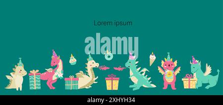 Childrens fairy background for cover, postcard, greeting card. Magic characters banner or celebration poster. Stock Vector