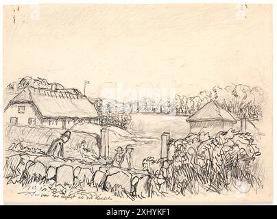 It was so nice out in the countryside ... Syberg, Fritz 1862 - 1939 Drawing Den grimme Ælling, H. C. Andersen, afb. nr. 3, 14183, 1938 Der var saa dejligt ude paa Landet... Stock Photo