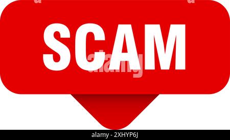 scam sticker. scam sign on transparent background. rectangular button Stock Vector