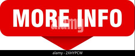 more info sticker. more info sign on transparent background. rectangular button Stock Vector