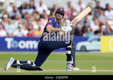 Paul Walter in batting action for Essex during Essex vs Surrey, Vitality Blast T20 Cricket at The Cloud County Ground on 14th July 2024 Stock Photo