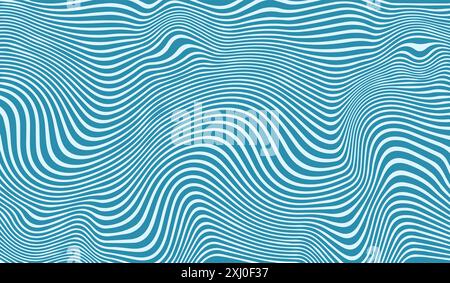 Abstract Black and White Geometric Pattern with Waves. Striped Structural Texture. Raster Illustration. Black and white stripes. Geometric waves. Stock Vector