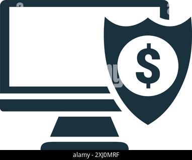 Finance Cybersecurity icon. Simple creative element. Filled monochrome Finance Cybersecurity icon for templates, infographics and banners Stock Vector