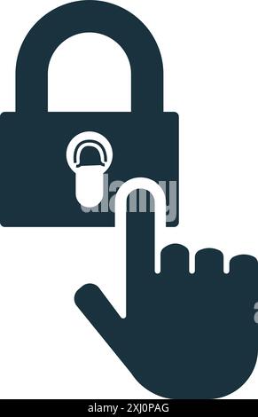 Biometric Security icon. Simple creative element. Filled monochrome Biometric Security icon for templates, infographics and banners Stock Vector