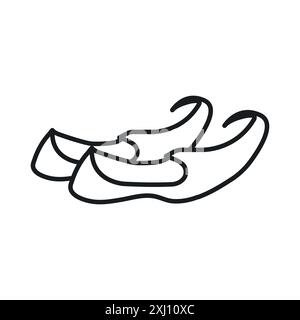 Arabian khussa icon linear logo mark set collection in black and white for web Stock Vector