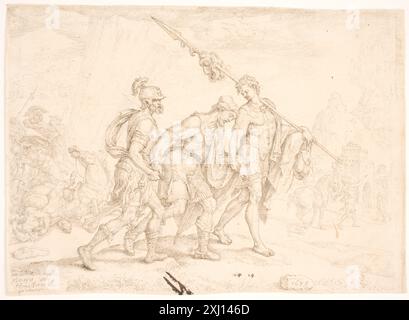 Religious Conversion Drawing A drawing by Maarten van Heemskerck illustrating the Deposition from ...