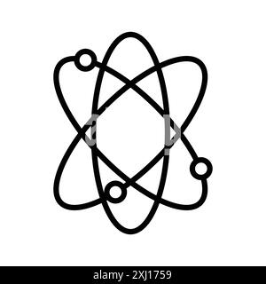 Atom scientific icon linear logo mark set collection in black and white for web Stock Vector