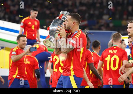 Joselu (ESP), JULY 14, 2024 - Football / Soccer : Joselu celebrate after winning 'UEFA European Championship Germany 2024' final match between Spain 2-1 England at the Olympiastadion in Berlin, Germany. (Photo by Mutsu Kawamori/AFLO) Stock Photo