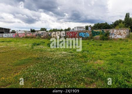 the Pionierpark in the Raderberg district of Cologne, Germany. The park is an interim solution. Parkstadt Sued is to be built here in the future on an Stock Photo