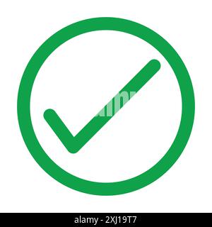 Check sign icon linear logo mark set collection in black and white for web Stock Vector