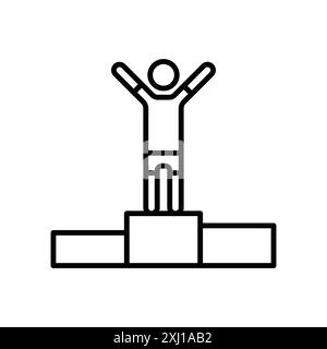 Champion icon linear logo mark set collection in black and white for web Stock Vector