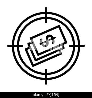 Funds hunting icon linear logo mark set collection in black and white for web Stock Vector