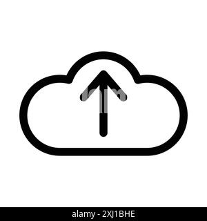 cloud upload icon linear logo mark set collection in black and white for web Stock Vector