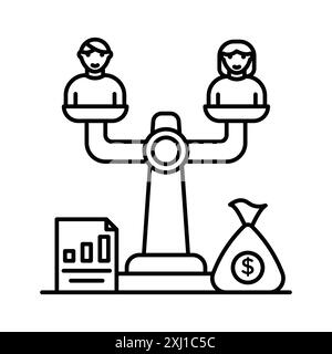 Debt holders icon linear logo mark set collection in black and white for web Stock Vector