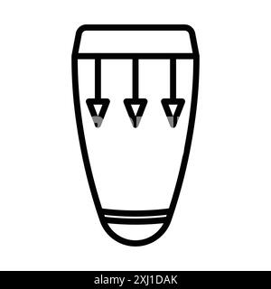Conga drum icon linear logo mark set collection in black and white for web Stock Vector
