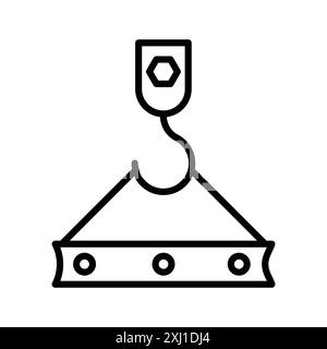 Hook icon linear logo mark set collection in black and white for web Stock Vector