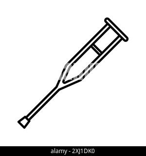 crutches icon linear logo mark set collection in black and white for web Stock Vector