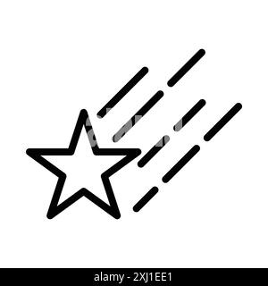 Falling Star Icon linear logo mark set collection in black and white for web Stock Vector