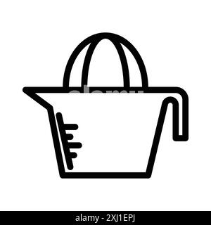 Lemon squeezer icon linear logo mark set collection in black and white for web Stock Vector