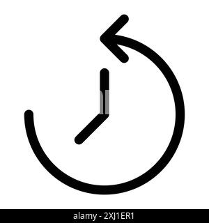 counterclockwise rotation icon linear logo mark set collection in black and white for web Stock Vector