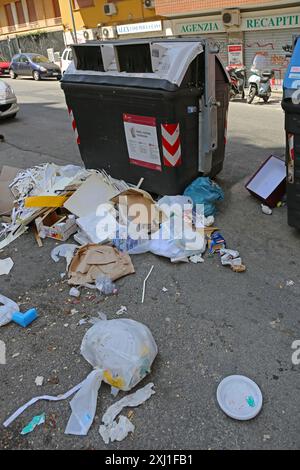 Rome, Italy - June 29, 2014: Problem With Litter Waste Garbage at Porta Portese Sunday Flea Market in Capital City Summer Day. Stock Photo