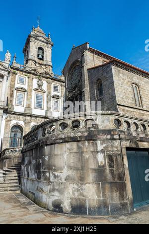 Facade of the church of Sao Francisco or Saint Francis in the old town of Oporto or Porto, Portugal Stock Photo