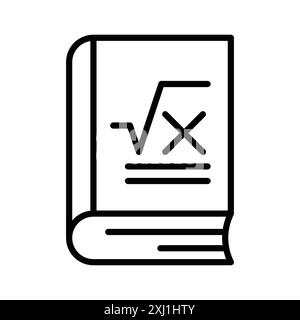 Maths book icon linear logo mark set collection in black and white for web Stock Vector