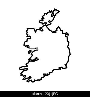 Ireland map icon linear logo mark set collection in black and white for web Stock Vector