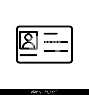 identity card icon linear logo mark set collection in black and white for web Stock Vector