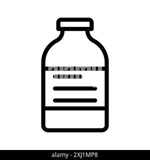 injection vial icon linear logo mark set collection in black and white for web Stock Vector