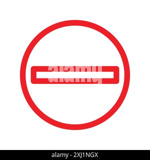 Negative sign icon linear logo mark set collection in black and white for web Stock Vector