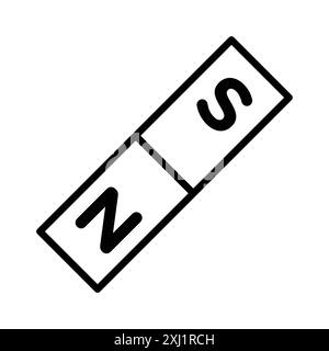 Magnet icon linear logo mark set collection in black and white for web Stock Vector