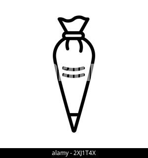 Pastry bag icon linear logo mark set collection in black and white for web Stock Vector