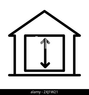 Minimum ceiling heights icon linear logo mark set collection in black and white for web Stock Vector