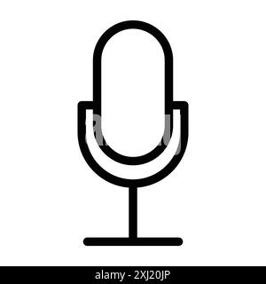 Podcast Icon linear logo mark set collection in black and white for web Stock Vector