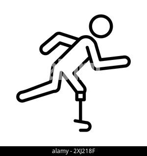 Prosthetic leg icon linear logo mark set collection in black and white for web Stock Vector