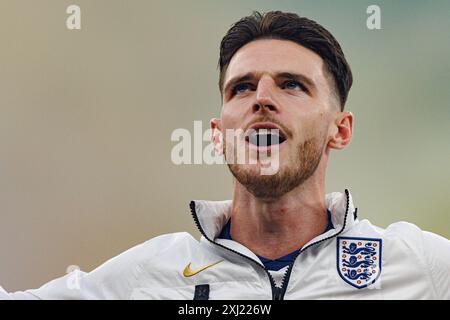 Declan Rice  seen during UEFA Euro 2024 final  game between national teams of Spain and England at Olympiastadium, Berlin, Germany (Maciej Rogowski) Stock Photo