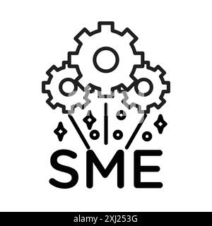 SME, small and medium enterprise icon linear logo mark set collection in black and white for web Stock Vector