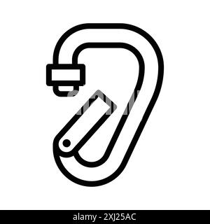 Rope Hook icon linear logo mark set collection in black and white for web Stock Vector