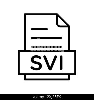 SVI File Document Icon linear logo mark set collection in black and white for web Stock Vector