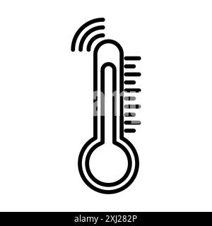 smart temperature icon linear logo mark set collection in black and white for web Stock Vector