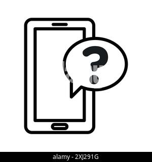 Smartphone Help and Support icon linear logo mark set collection in black and white for web Stock Vector